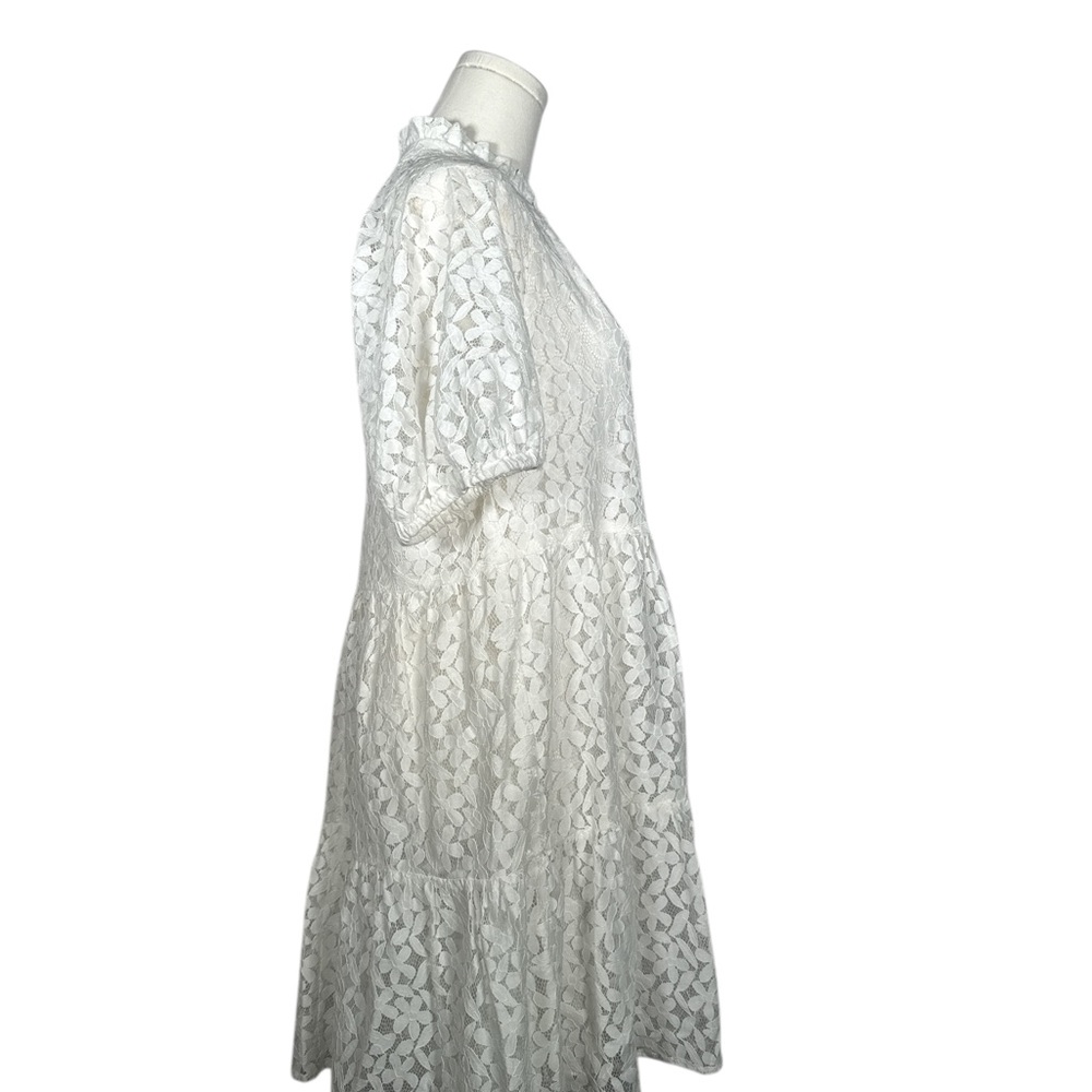 CeCe Puff Sleeve Babydoll Lace‎ Minidress - Picture 2 of 8